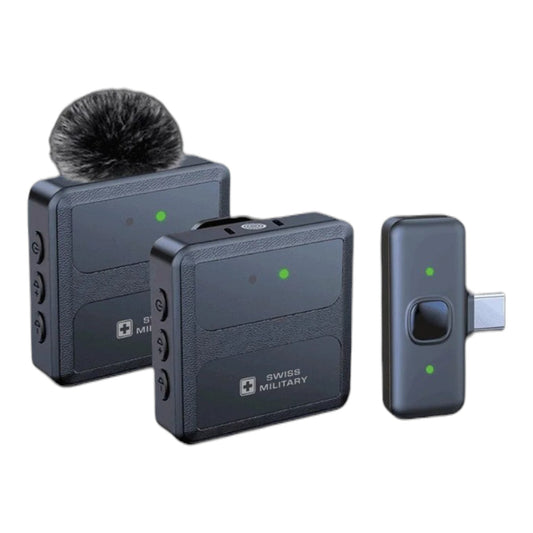Swiss Military Unplug Wireless Lavalier Microphone Type-C | Noise Cancellation | 2.4GHz