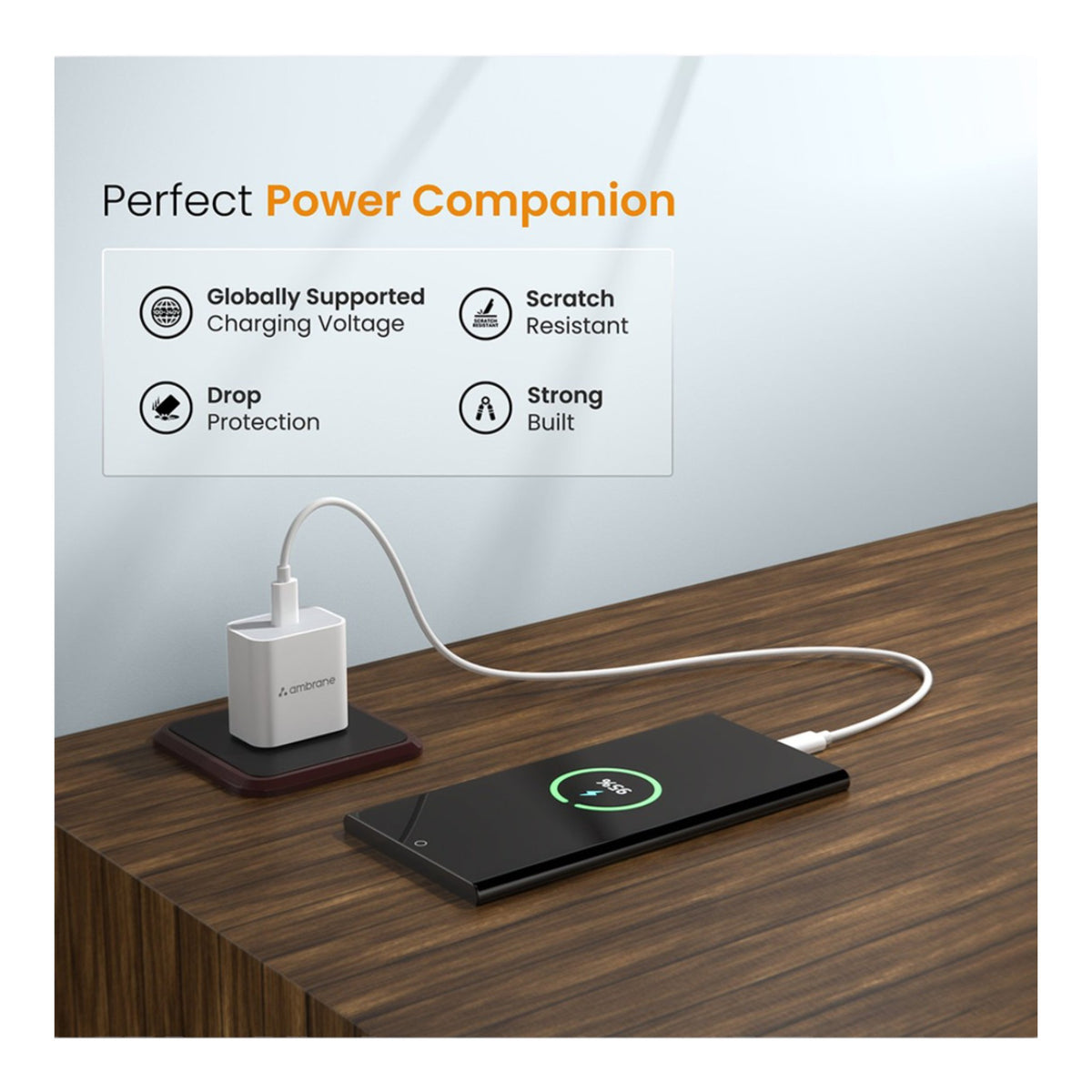 Ambrane RAAP M18 Type C Mobile Charging Adapter (18 W)