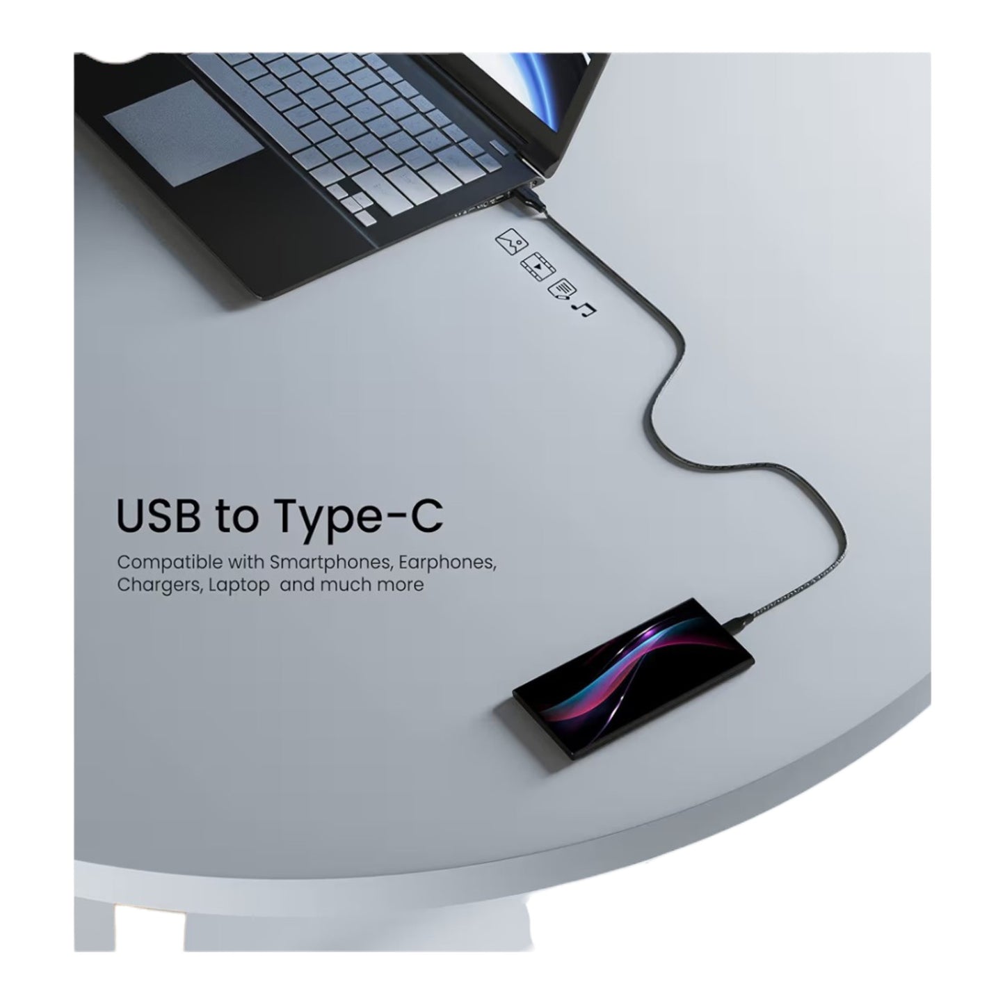 Ambrane USB-A to Type-C Braided Fast Charging Cable